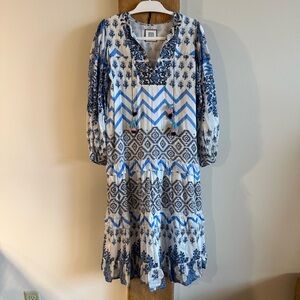 Alicia Bell Floral Ruffle Tiered Maxi Dress - Silk/Cotton Blend Sz Medium